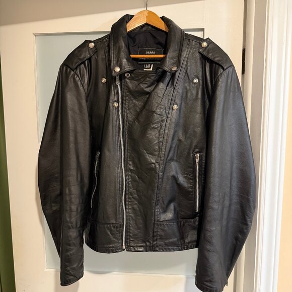 Biker jacket leather jacket - Picture 1 of 7